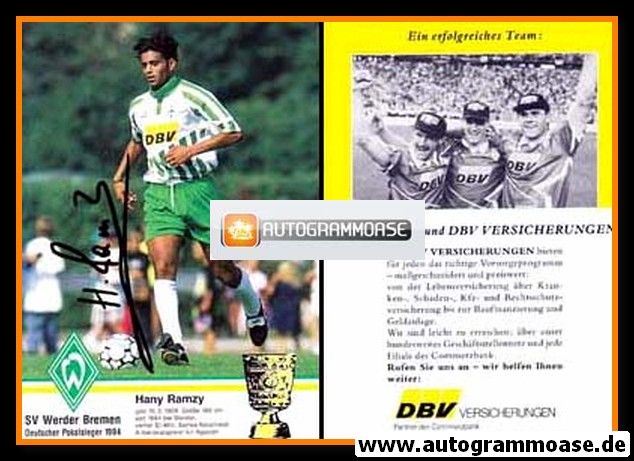 Autogramm Fussball | SV Werder Bremen | 1994 | Hany RAMZY