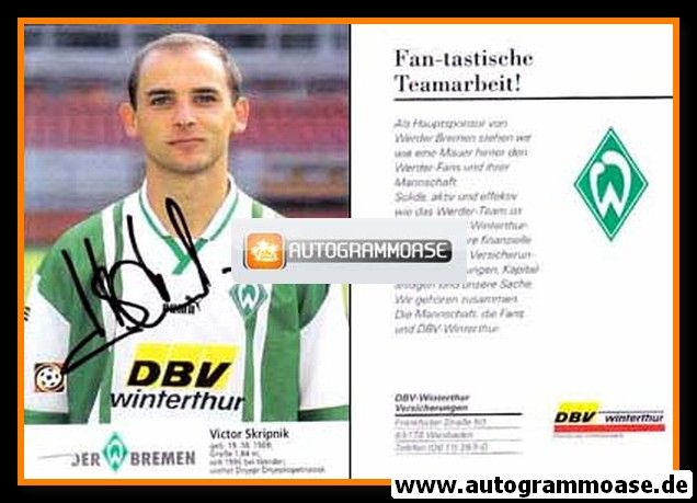 Autogramm Fussball | SV Werder Bremen | 1996 | Viktor SKRIPNIK _