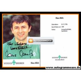 Autogramm Fussball | SV Werder Bremen | 2001 | Klaus ALLOFS
