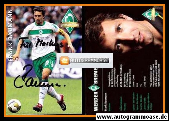 Autogramm Fussball | SV Werder Bremen | Retro 2000er | Frank BAUMANN (Ehrenspielführer)