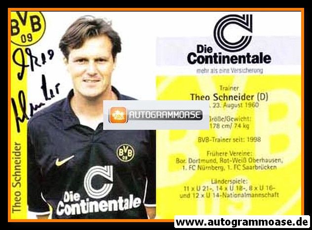 Autogramm Fussball | Borussia Dortmund | 1990er Continentale | Theo SCHNEIDER
