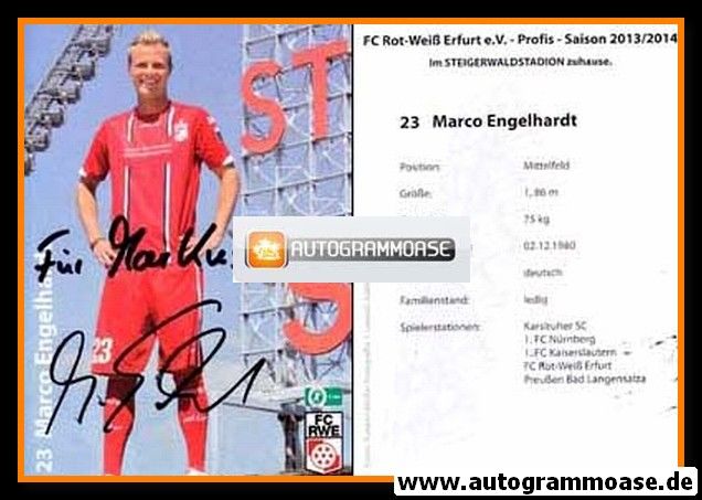Autogramm Fussball | FC Rot-Weiss Erfurt | 2013 | Marco ENGELHARDT