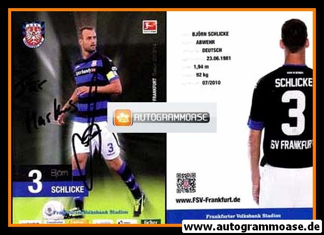 Autogramm Fussball | FSV Frankfurt | 2012 | Björn SCHLICKE