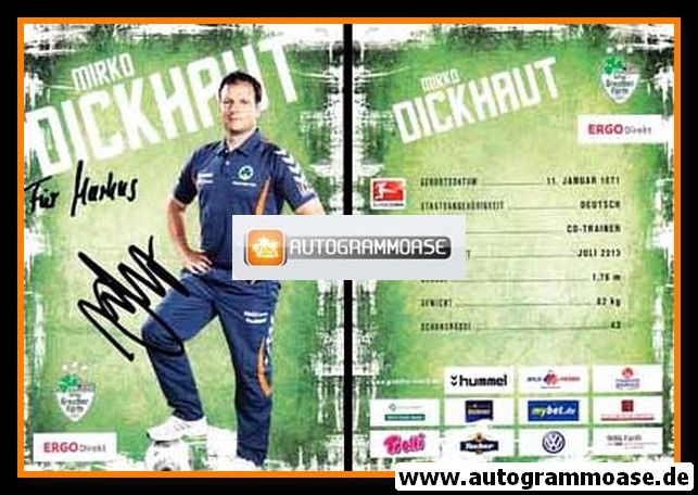 Autogramm Fussball | SpVgg Greuther Fürth | 2013 | Mirko DICKHAUT