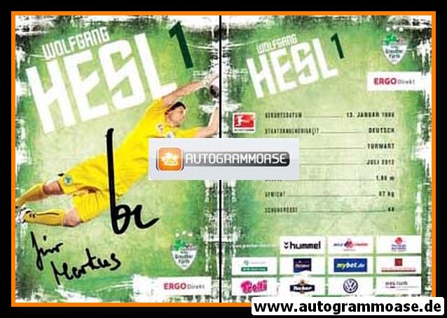 Autogramm Fussball | SpVgg Greuther Fürth | 2013 | Wolfgang HESL