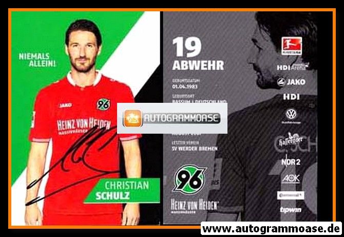 Autogramm Fussball | Hannover 96 | 2015 | Christian SCHULZ
