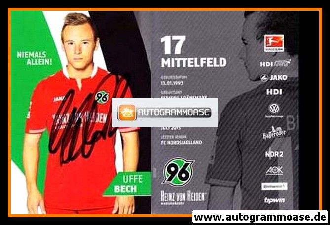 Autogramm Fussball | Hannover 96 | 2015 | Uffe BECH
