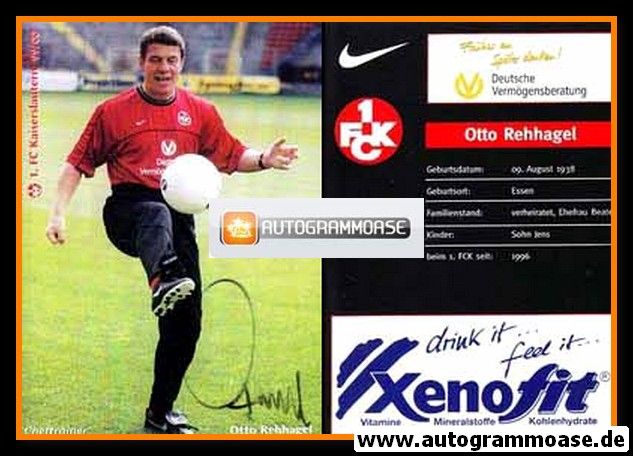 signiert 1999 FC Kaiserslautern Autogrammkarte Otto Rehhagel Org 2000 1