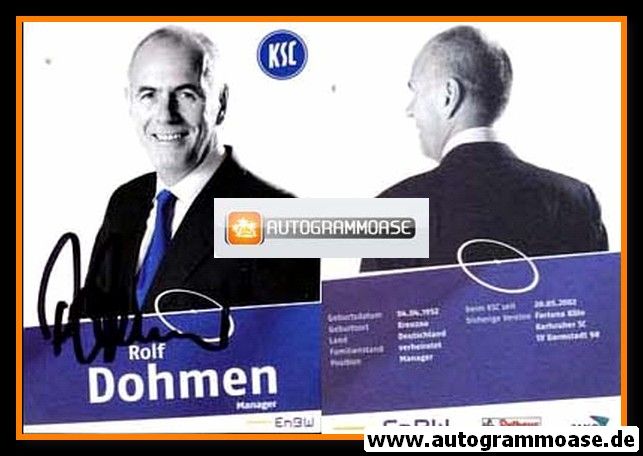 Autogramm Fussball | Karlsruher SC | 2007 | Rolf DOHMEN