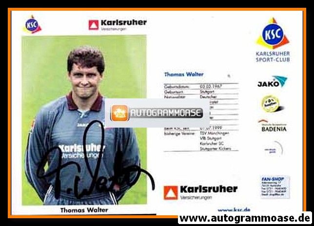 Autogramm Fussball | Karlsruher SC | 2002 | Thomas WALTER
