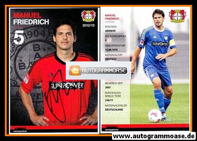 Autogramm Fussball | Bayer Leverkusen | 2012 | Manuel FRIEDRICH