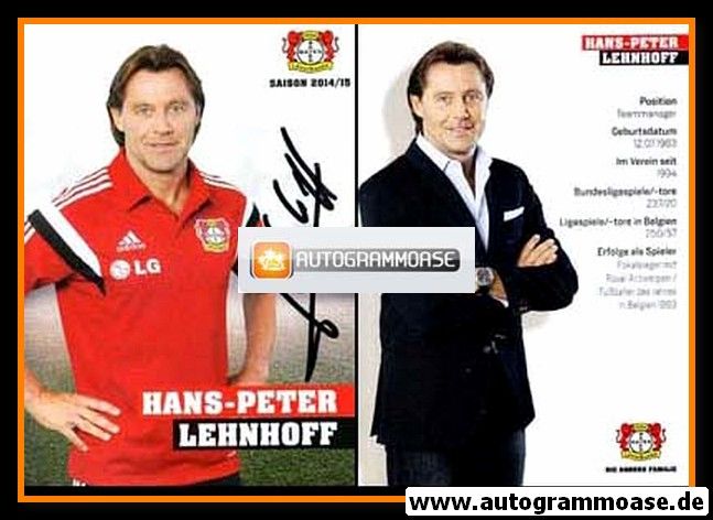 Autogramm Fussball | Bayer Leverkusen | 2014 | Hans-Peter LEHNHOFF