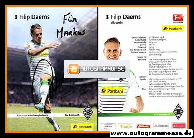 Autogramm Fussball | Borussia Mönchengladbach | 2013 | Filip DAEMS