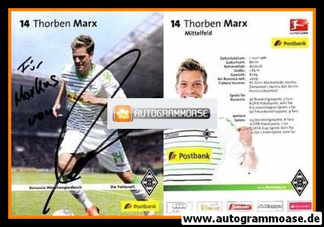 Autogramm Fussball | Borussia Mönchengladbach | 2013 | Thorben MARX