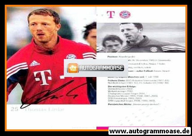 Autogramm Fussball | FC Bayern München | 2003 Druck | Thomas LINKE