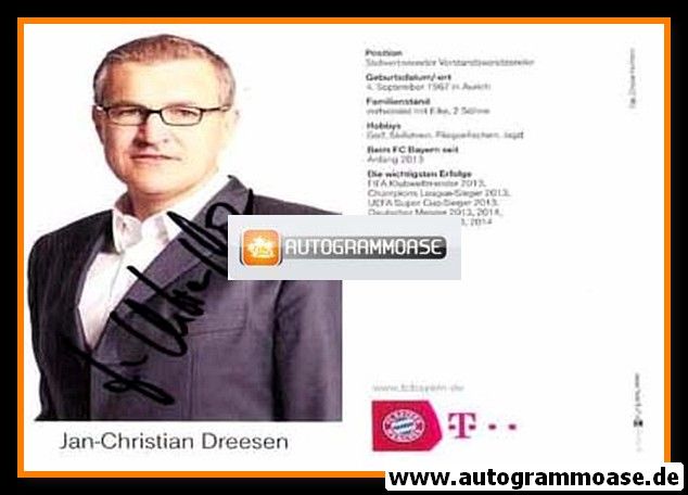Autogramm Fussball | FC Bayern München | 2014 | Jan-Christian DREESEN