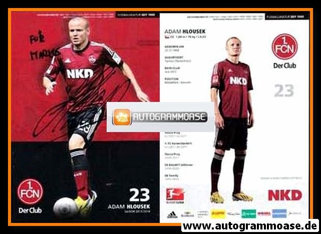 Autogramm Fussball | 1. FC Nürnberg | 2013 | Adam HLOUSEK
