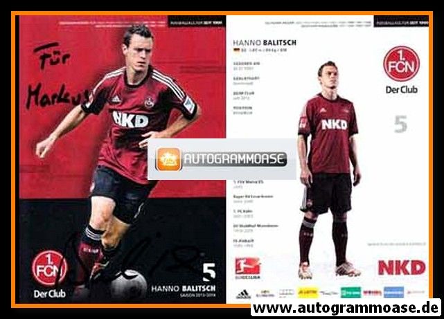 Autogramm Fussball | 1. FC Nürnberg | 2013 | Hanno BALITSCH