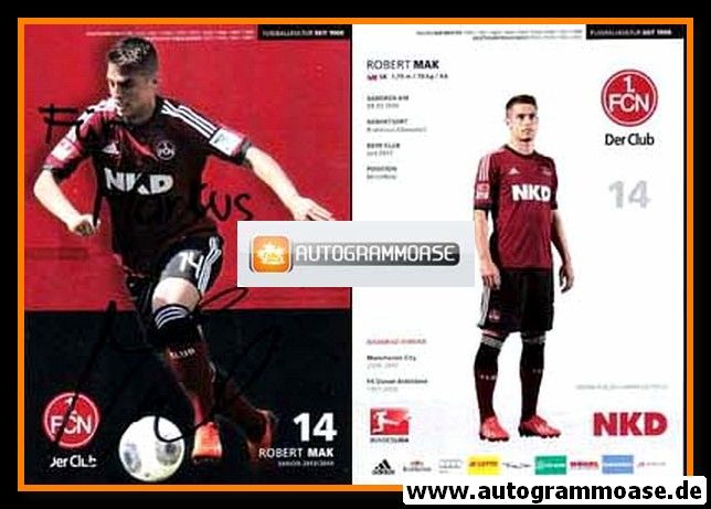 Autogramm Fussball | 1. FC Nürnberg | 2013 | Robert MAK