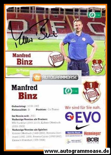 Autogramm Fussball | Kickers Offenbach | 2012 | Manfred BINZ