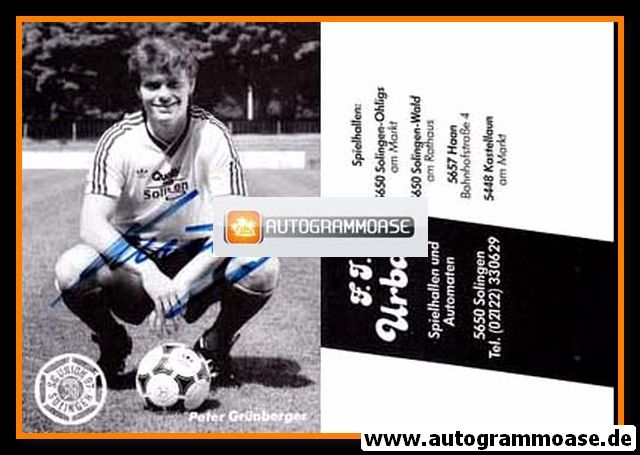 Autogramm Fussball | Union Solingen | 1984 | Peter GRÜNBERGER