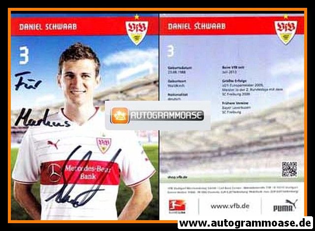 Autogramm Fussball | VfB Stuttgart | 2013 | Daniel SCHWAAB