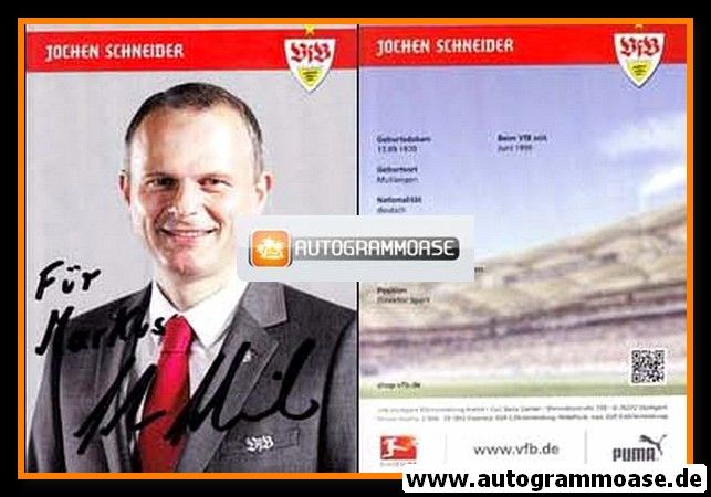 Autogramm Fussball | VfB Stuttgart | 2013 | Jochen SCHNEIDER