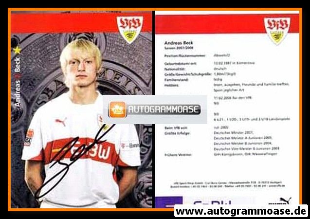 Autogramm Fussball | VfB Stuttgart | 2007 | Andreas BECK