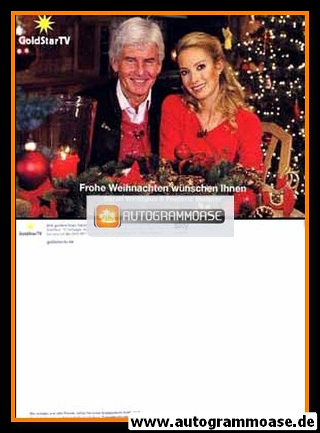 Autogrammkarte TV | Goldstar TV | Sarah WINKHAUS + Frederic MEISNER | 2000er (Frohe Weihnachten)