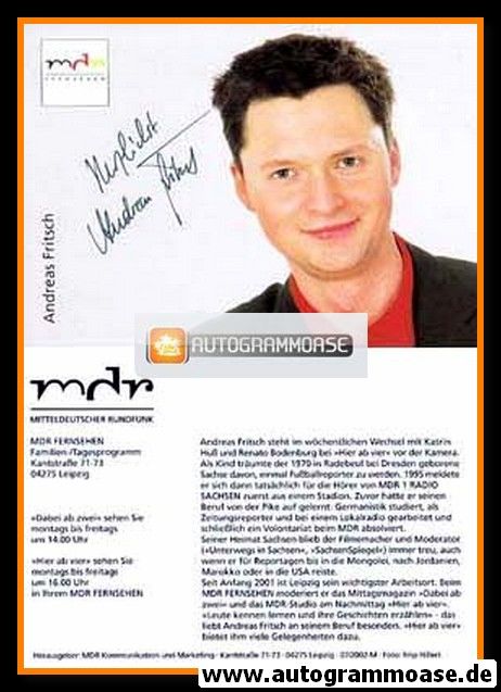 Autogramm TV | MDR | Andreas FRITSCH | 2000er "Dabei Ab Zwei / Hier Ab Vier"