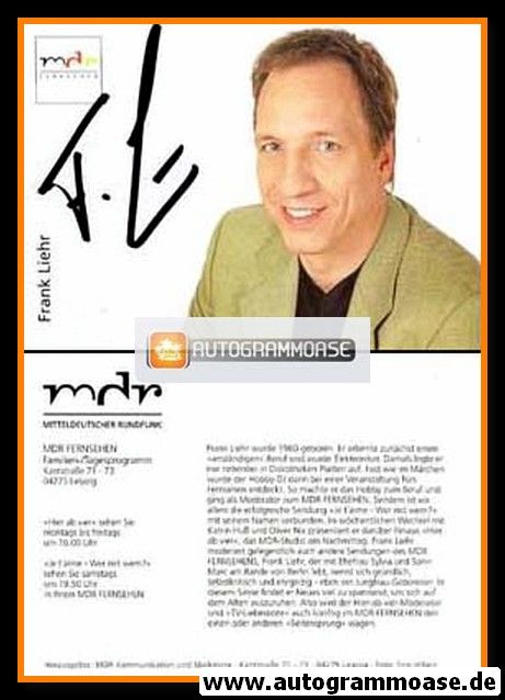 Autogramm TV | MDR | Frank LIEHR | 2000er "Hier Ab Vier - Je T´Aime"