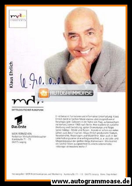 Autogramm TV | MDR | Klaus EHRLICH | 2000er (Portrait Color)