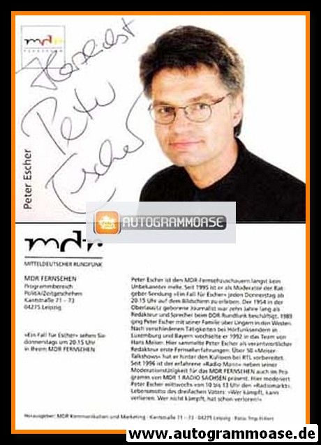 Autogramm TV | MDR | Peter ESCHER | 2000er (Portrait Color)