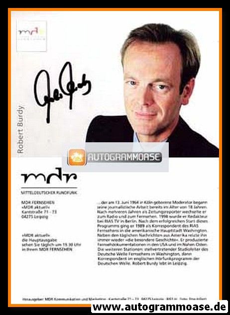 Autogramm TV | MDR | Robert BURDY | 2000er "MDR Aktuell" 
