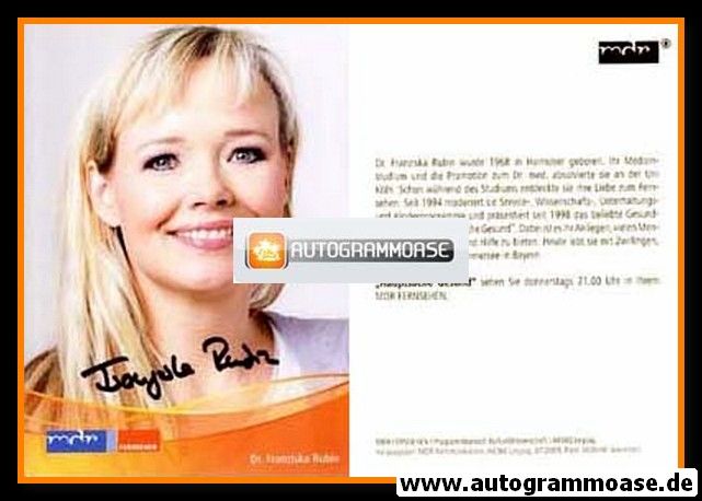 Autogramm TV | MDR | Franziska RUBIN | 2010er "Hauptsache Gesund" Hochformat