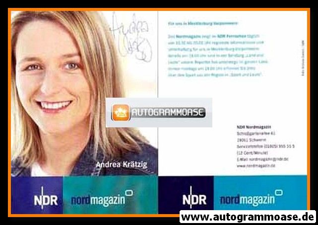 Autogramm TV | NDR | Andrea KRÄTZIG | 2000er "Nordmagazin" (Garreis)