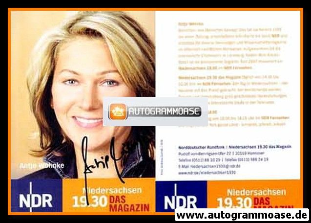 Autogramm TV | NDR | Antje WÖHNKE | 2000er "Niedersachsen Magazin" (Garrels)
