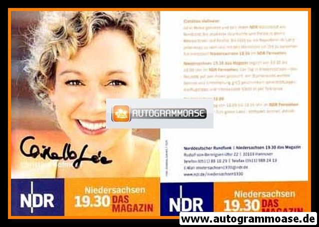 Autogramm TV | NDR | Christina HOFMEIER | 2000er "Niedersachsen Magazin" (Garrels)
