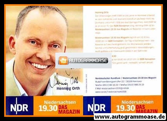 Autogramm TV | NDR | Henning ORTH | 2000er "Niedersachsen Magazin" (Garrels)