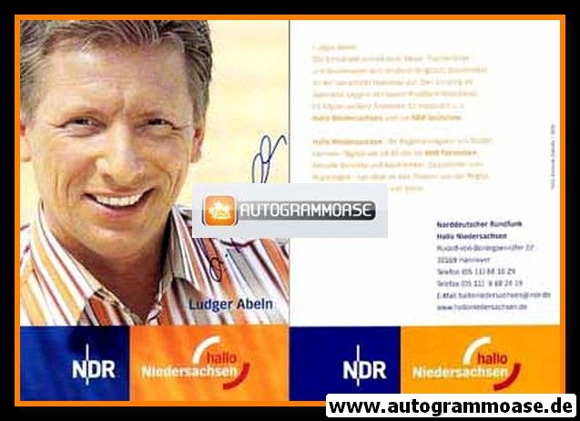 Autogramm TV | NDR | Ludger ABELN | 2000er "Hallo Niedersachsen"