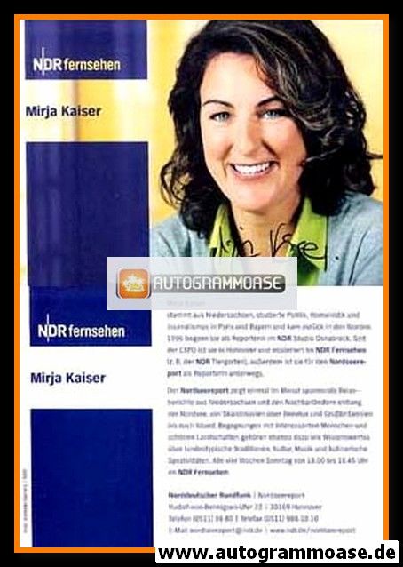 Autogramm TV | NDR | Mirja KAISER | 2000er "Nordseereport" (Garrels)