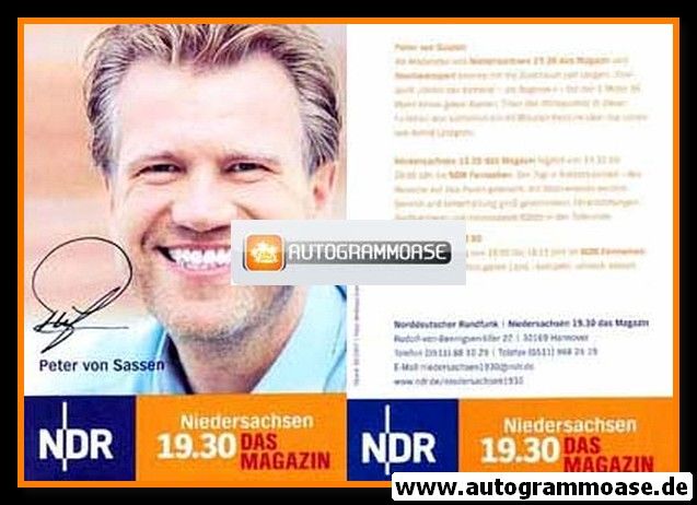 Autogramm TV | NDR | Peter VON SASSEN | 2000er "Niedersachsen Magazin" (Garrels)