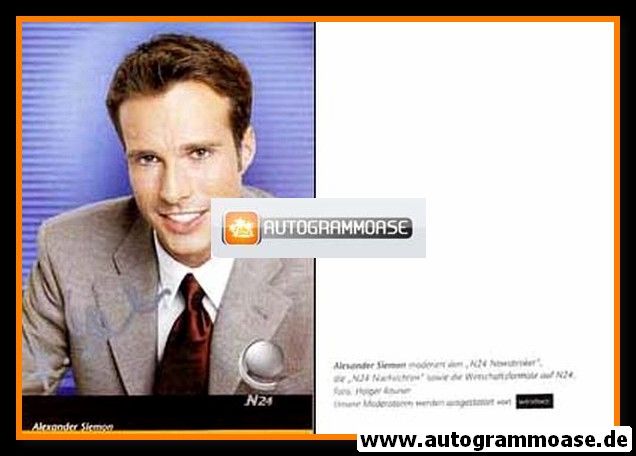 Autogramm TV | N24 | Alexander SIEMON | 2000er (Portrait Color)