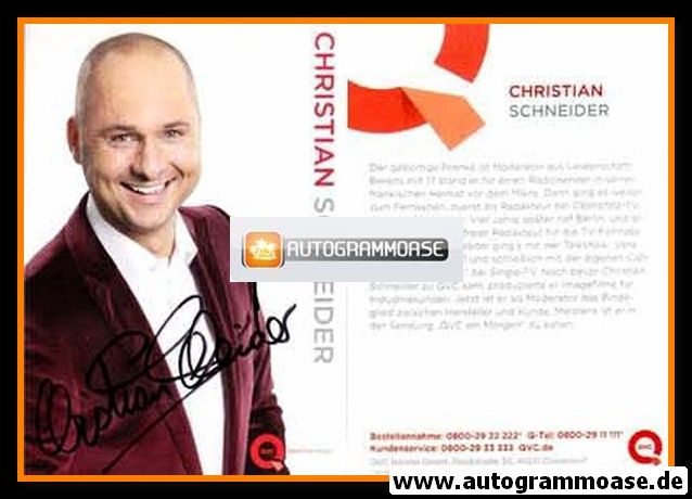 Autogramm TV | QVC | Christian SCHNEIDER | 2010er (Portrait Color) violett
