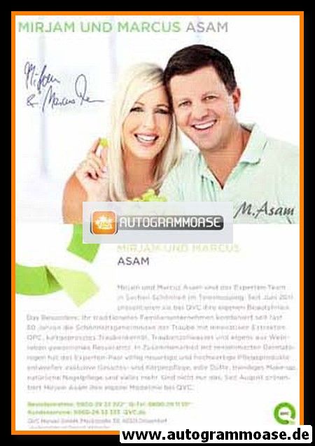 Autogramme TV | QVC | Mirjam + Marcus ASAM | 2010er (Portrait Color)