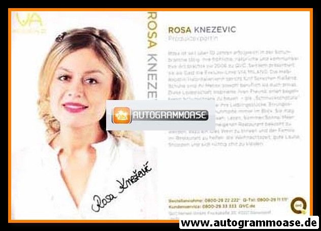 Autogramm TV | QVC | Rosa KNEZEVIC | 2010er "Via Milano"
