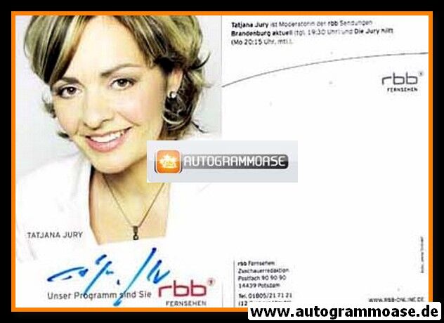 Autogramm TV | RBB | Tatjana JURY | 2010er "Brandenburg Aktuell / Die Jury Hilft" (Sieboldt)