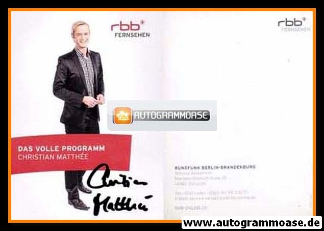 Autogramm TV | RBB | Christian MATTHEE | 2010er (Portrait Color)