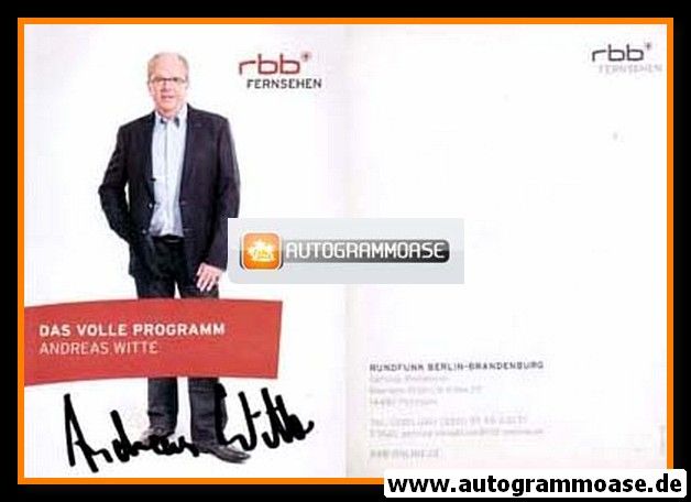 Autogramm TV | RBB | Andreas WITTE | 2010er (Portrait Color)