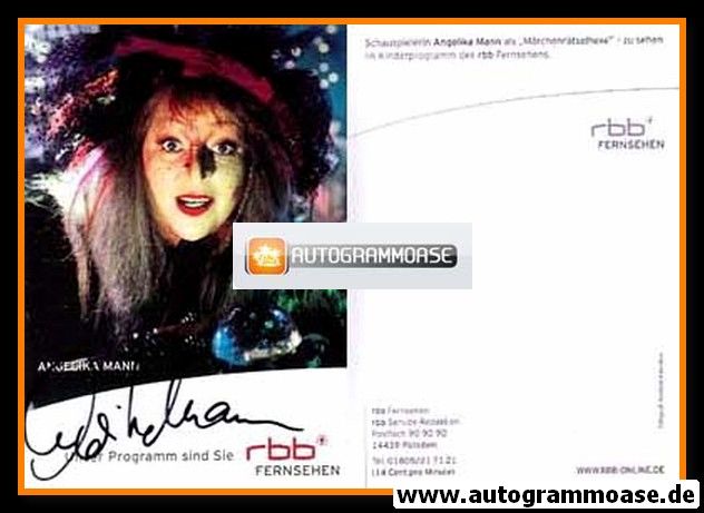Autogramm TV | RBB | Angelika MANN | 2000er "Märchenrätselhexe" (Kuhröber)